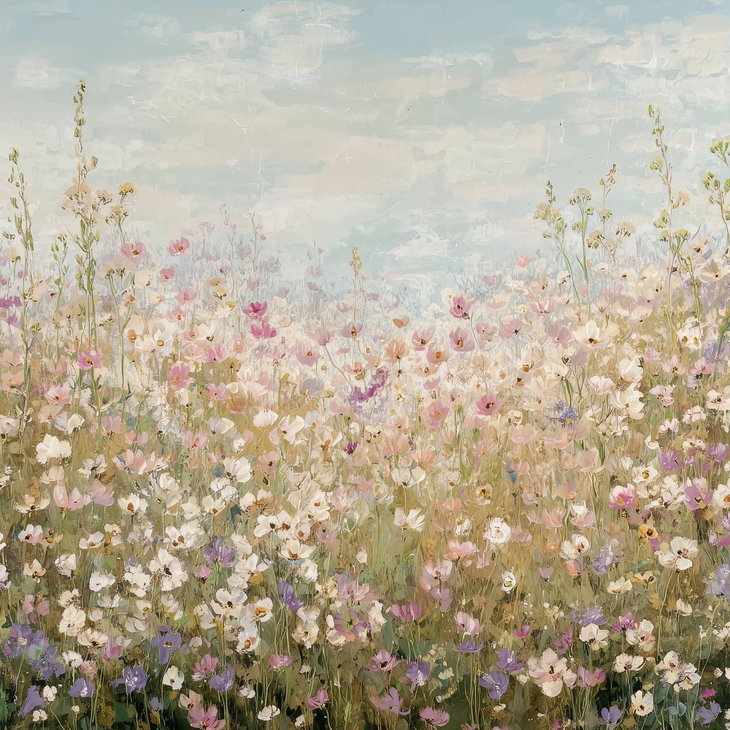SOFT FLORALS LANDSCAPE CANVAS PRINT