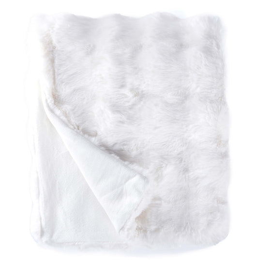 IVORY FAUX FUR THROW