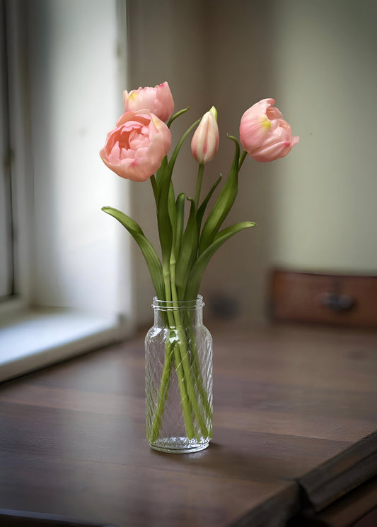 18" PINK FRESH TOUCH PEONY TULIP BUNDLE