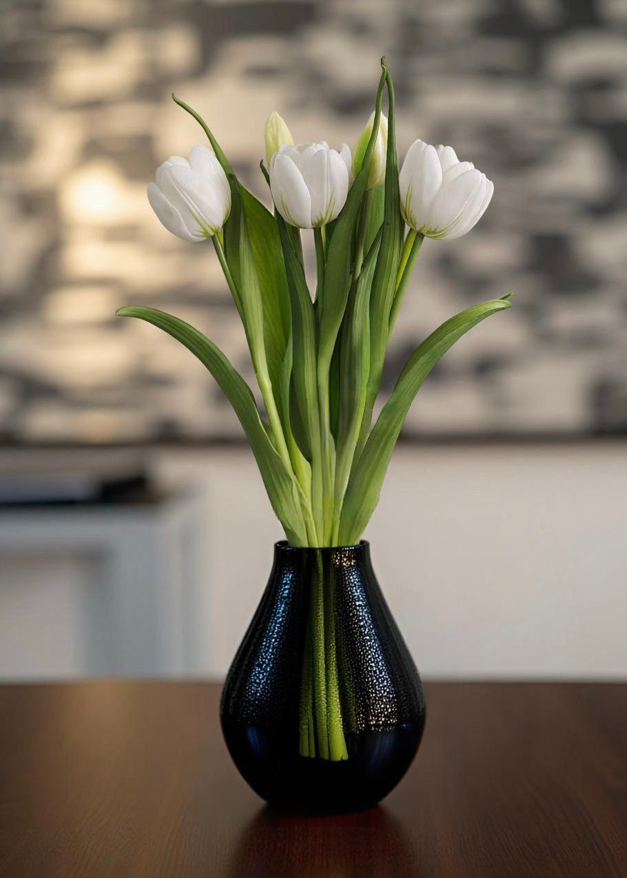 WHITE DOUBLE LATE TULIP BUNDLE 16.5"