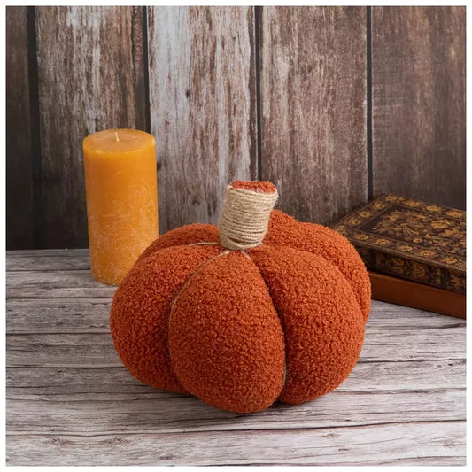SHERPA PUMPKIN W/ JUTE STEM