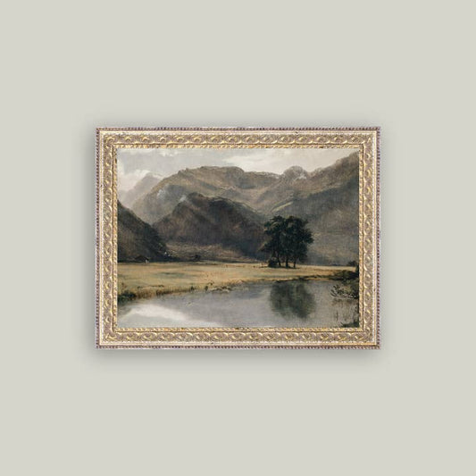 RIVER MOUNTAINSIDE FRAMED ART