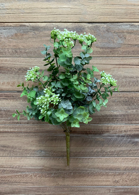 15" EUCALYPTUS BUSH WITH BUDS