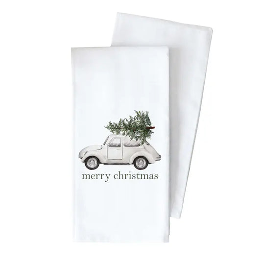 MERRY CHRISTMAS TREE BUG TEA TOWEL