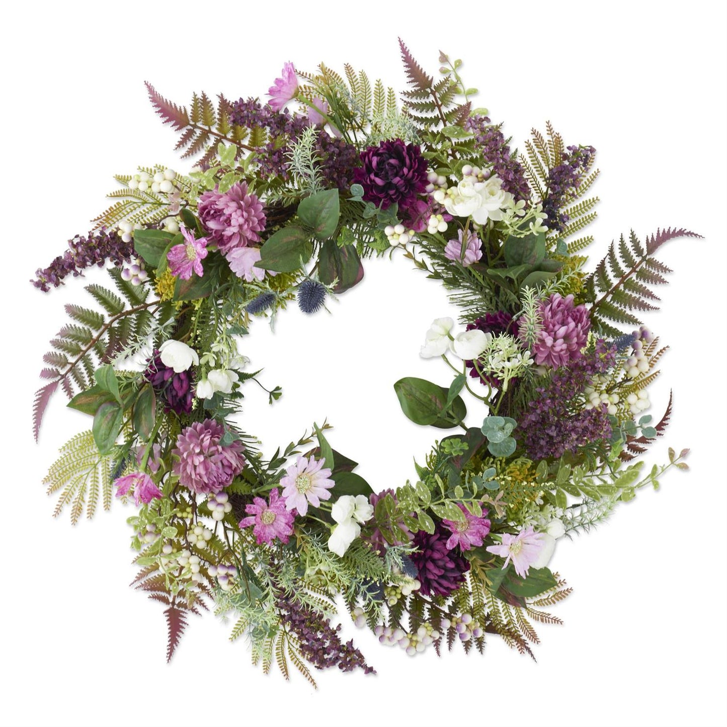 PURPLE & WHITE PERENNIAL WREATH