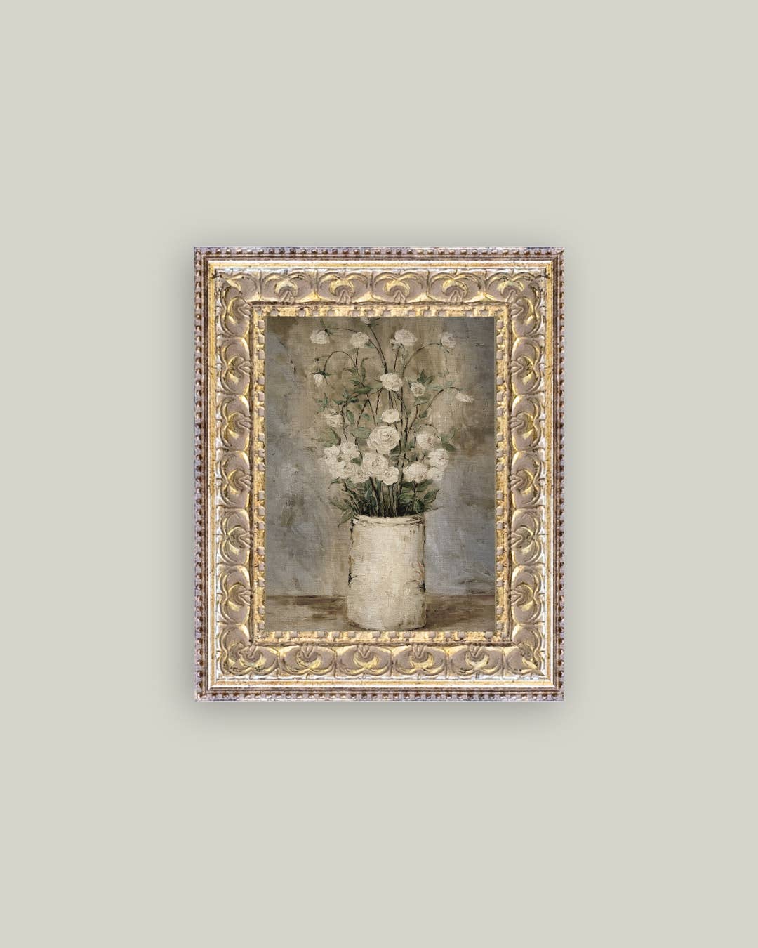 LONG STEM ROSES FRAMED ANTIQUE ART