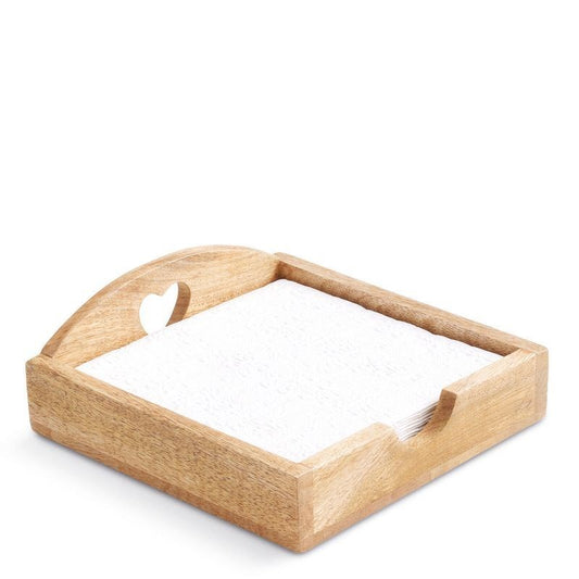 WOODEN HEART NAPKIN HOLDER
