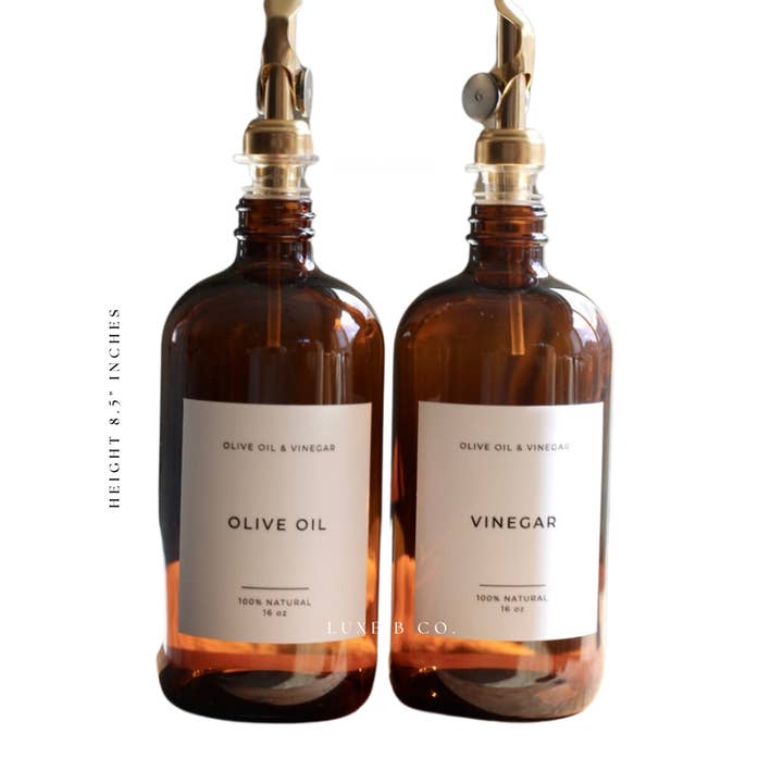 AMBER REFILLABLE BOTTLES - OLIVE OIL & VINEGAR