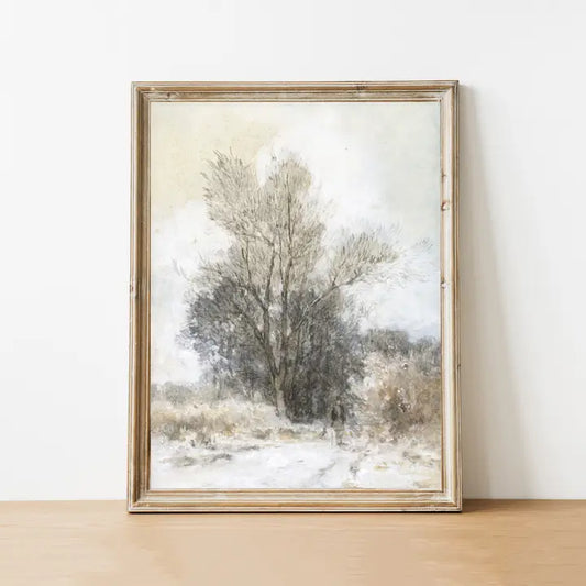 WINTER SCAPE VINTAGE ART PRINT