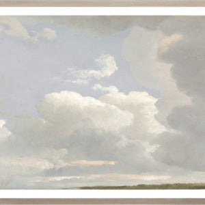 CLOUD STUDY C. 1800 GLASS FRAMED ART