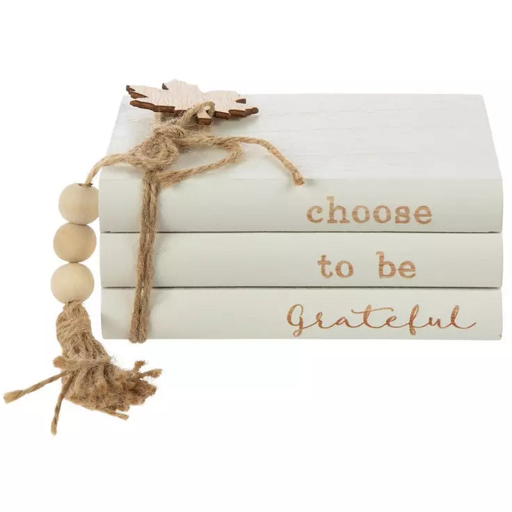 WOOD BOOK DECOR - GRATEFUL