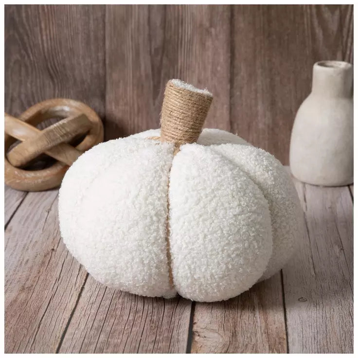 SHERPA PUMPKIN W/ JUTE STEM