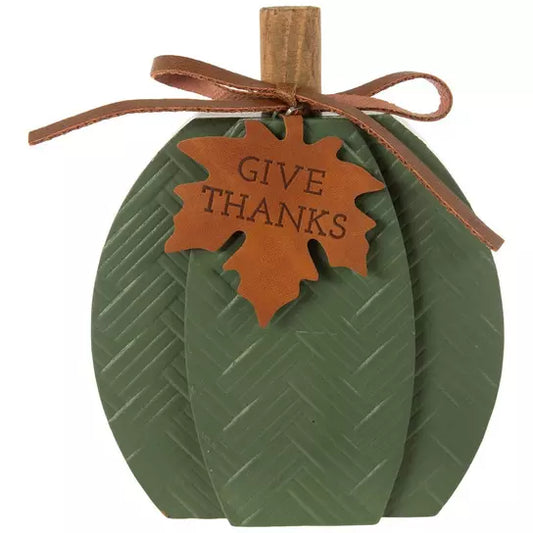 WOOD PUMPKIN W/ TAG