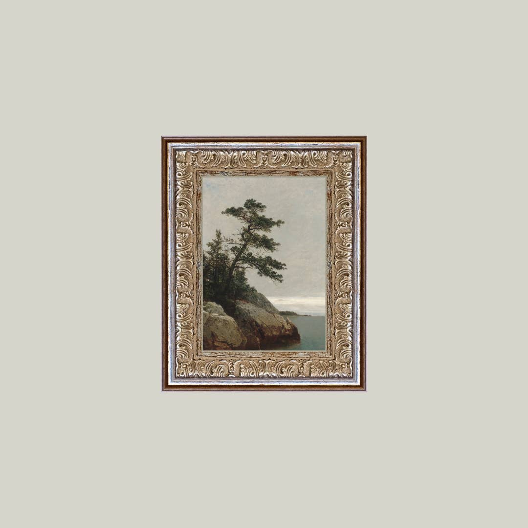 OCEAN SIDE FRAMED ANTIQUE ART