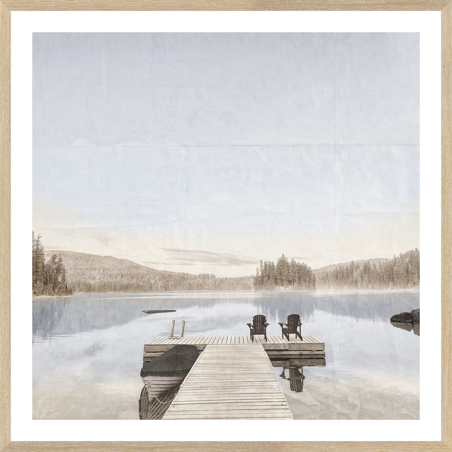 IDYLLIC LAKE GLASS FRAMED ART