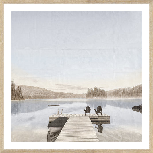 IDYLLIC LAKE GLASS FRAMED ART
