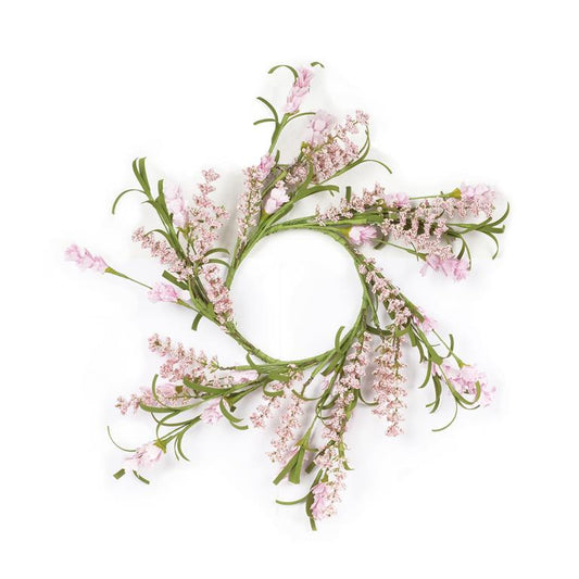 4.5" PINK ASTILBE & BLOOMS CANDLE RING