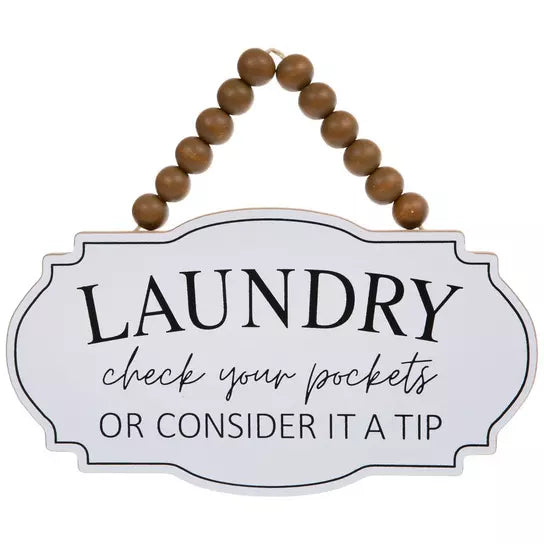 LAUNDRY BEADED WALL SIGN