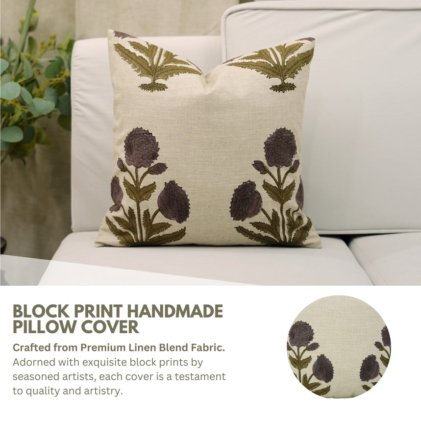BADSHAH BLOCK PRINT LINEN PILLOW