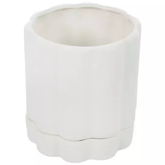 RIBBED PLANTER AND SAUCER