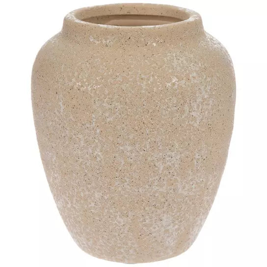 BEIGE & WHITE TEXTURED VASE