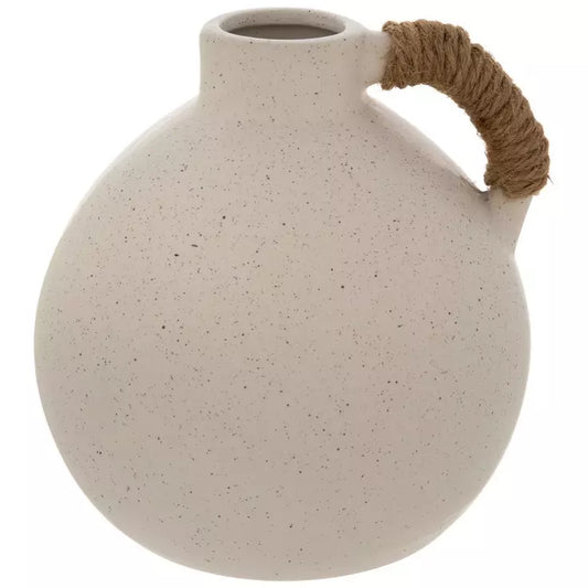 WHITE VASE W/ HANDLE
