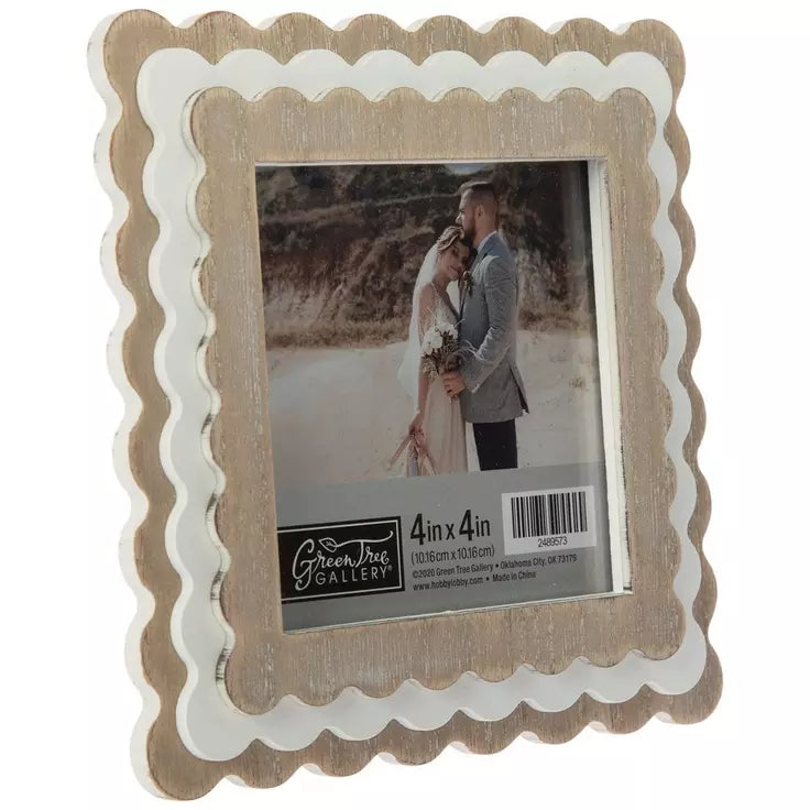 SCALLOPED WOOD PICTURE FRAME