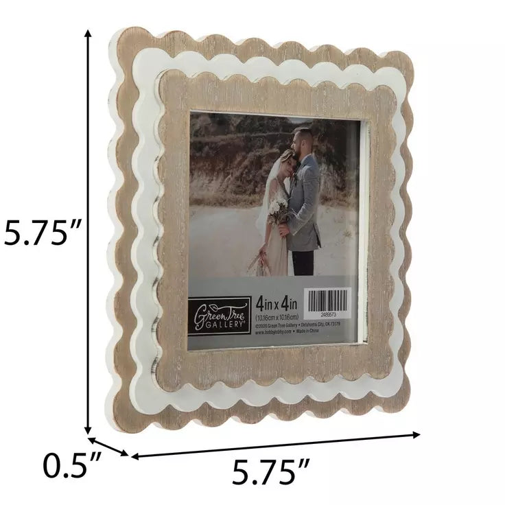 SCALLOPED WOOD PICTURE FRAME