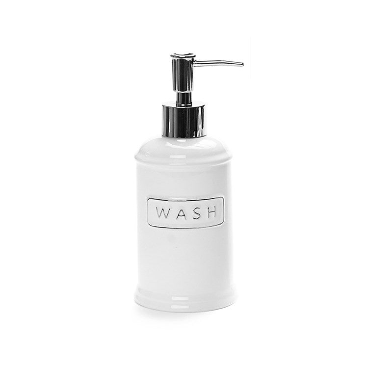 WHITE CERAMIC SOAP DISPENSER