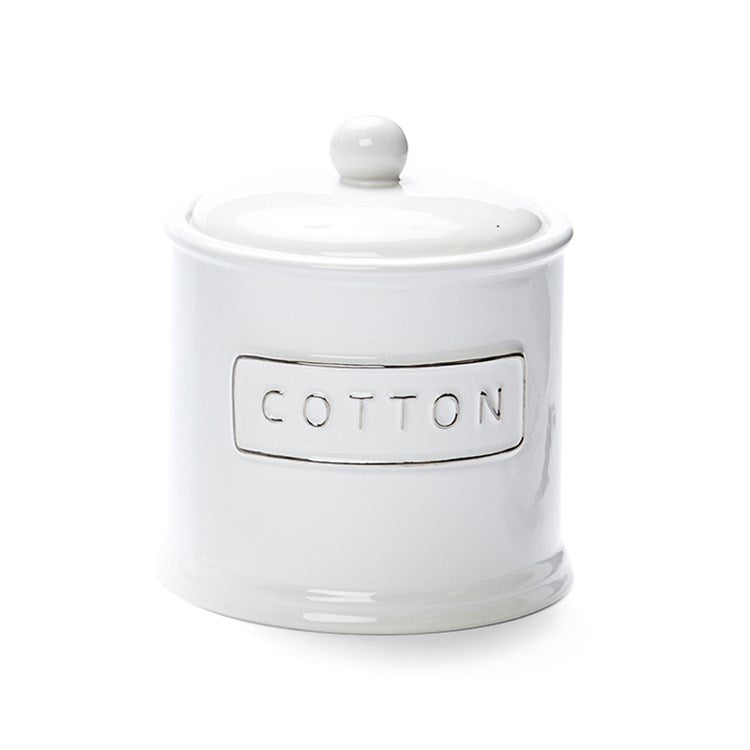 WHITE CERAMIC CANISTER