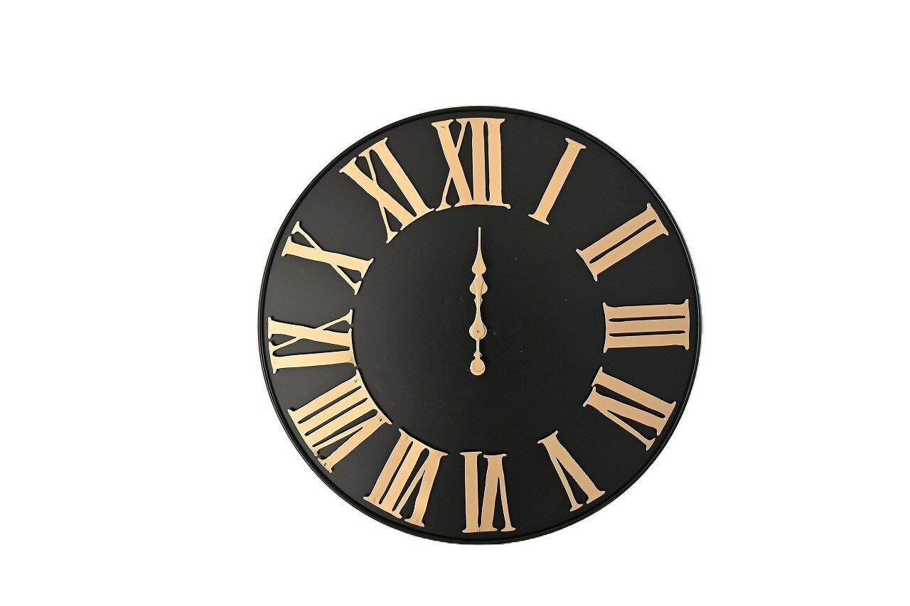 OUTDOOR BLACK & GOLD CLOCK