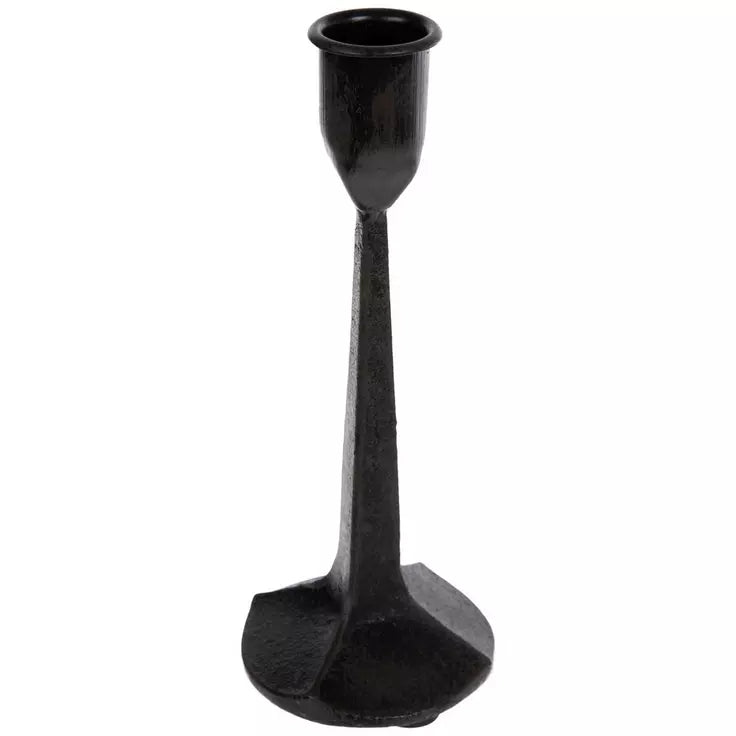 BLACK METAL TAPER CANDLE HOLDER