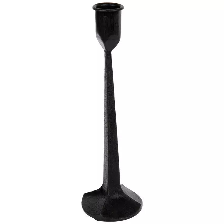 BLACK METAL TAPER CANDLE HOLDER