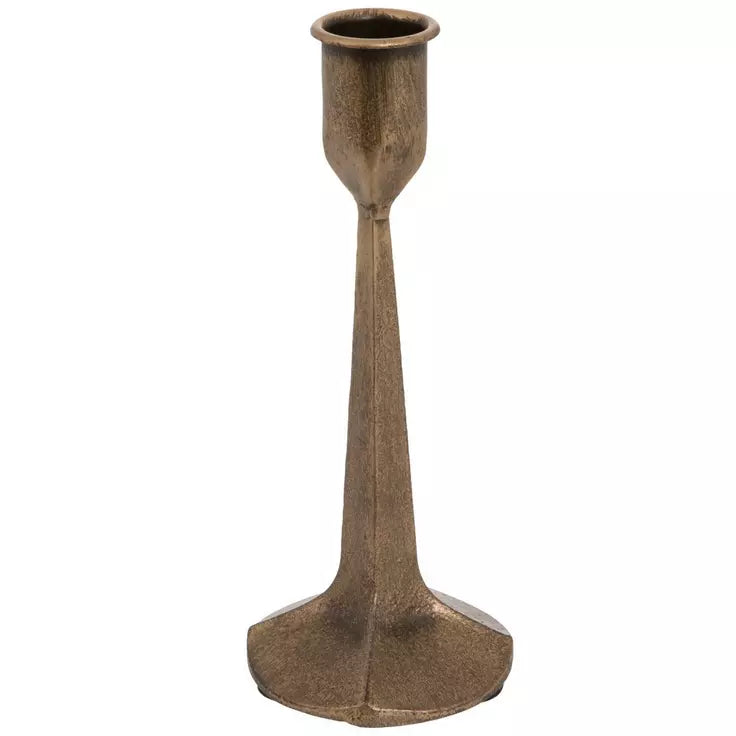 GOLD METAL TAPER CANDLE HOLDER