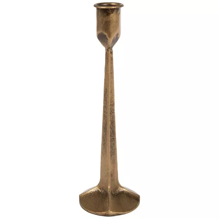 GOLD METAL TAPER CANDLE HOLDER