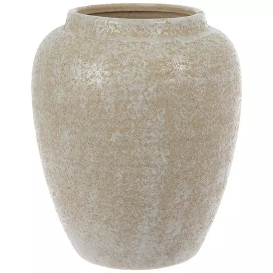 BEIGE & WHITE TEXTURED VASE