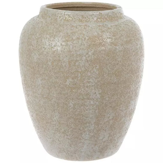 BEIGE & WHITE TEXTURED VASE