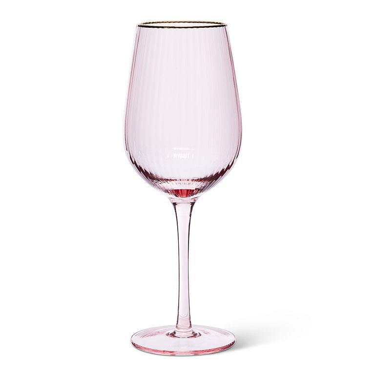 OPTIC WINE GLASS W/ GOLD RIM