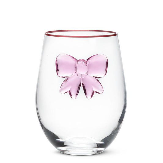 STEMLESS WINE GLASS WITH BOW