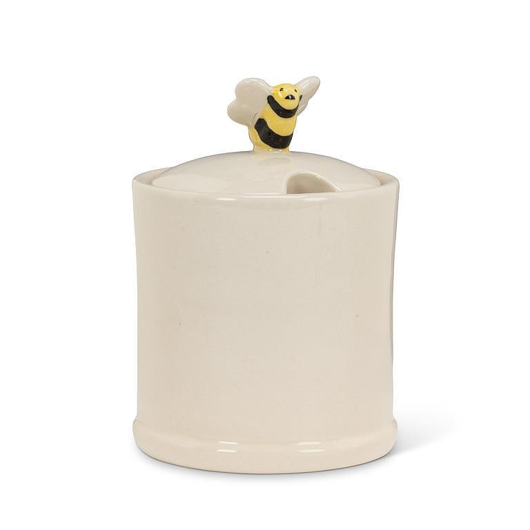 BEE TOPPED JAM JAR