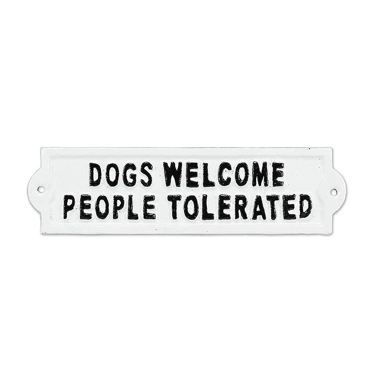 DOGS WELCOME CAST IRON SIGN