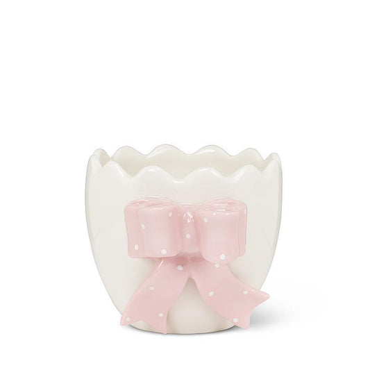 EGG VASE W/ PINK BOW