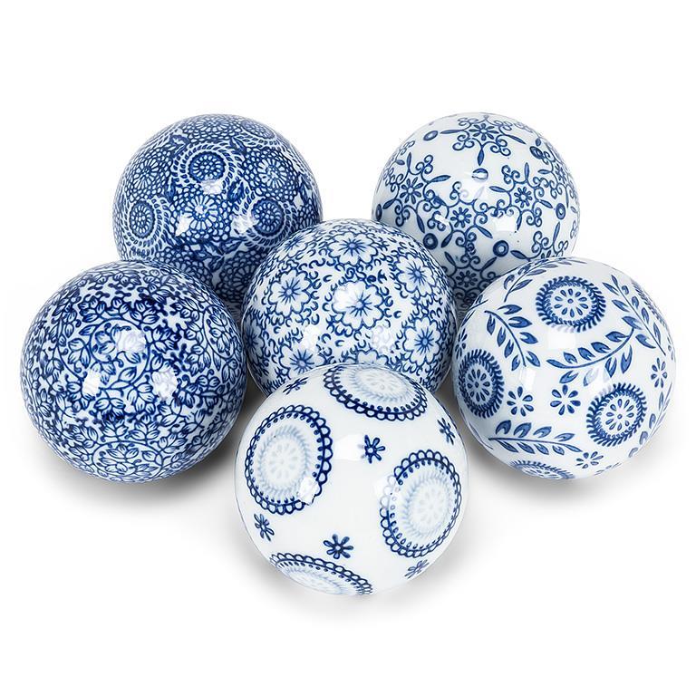 BLUE & WHITE PORCELAIN BALLS