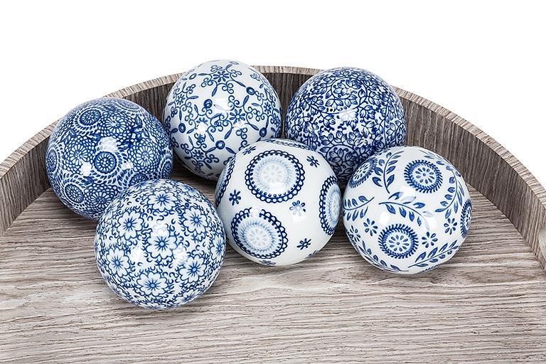 BLUE & WHITE PORCELAIN BALLS