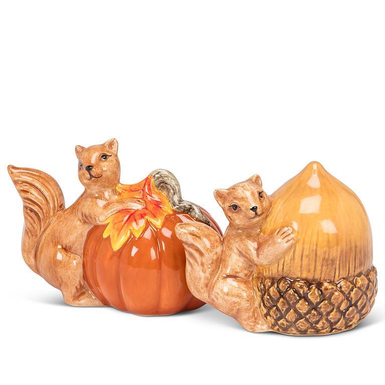 FALL SQUIRRELS SALT & PEPPER SHAKERS