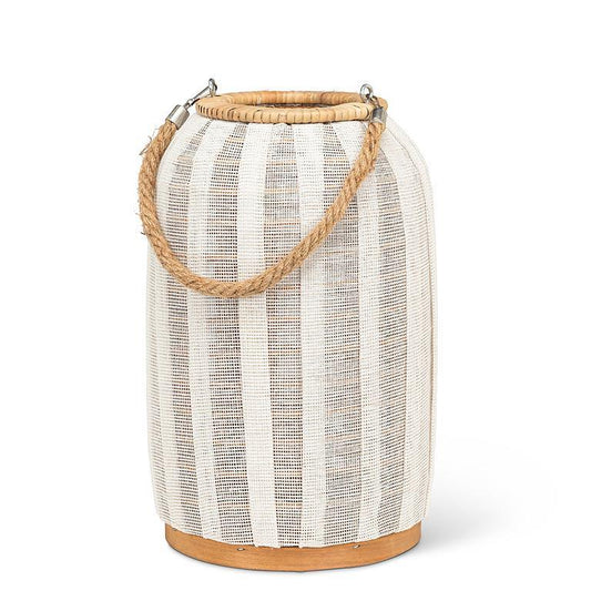 IVORY LANTERN W/ JUTE HANDLE