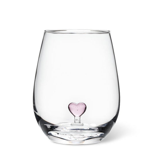 HEART STEMLESS WINE GLASS