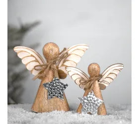 WOODEN ANGEL FIGURINES