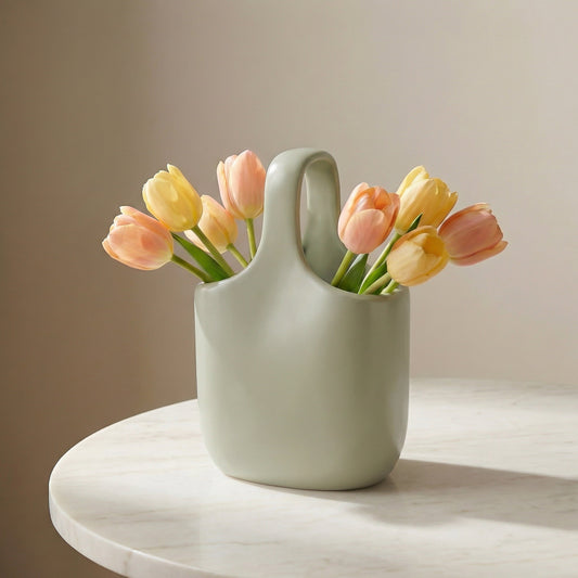 LOOP HANDLE CERAMIC VASE
