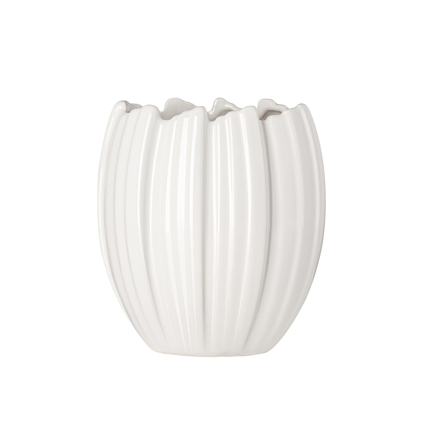 WHITE CROCUS CERAMIC VASE